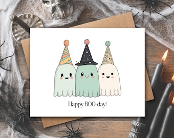 Halloween Birthday Card | October Birthday Card | Ghost Birthday Card | Funny Ghost Card | Funny Birthday Card | Happy Boo Day Card