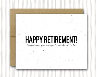 Retirement Card | Good Luck | Funny Retirement Card | Happy Retirement Card |  Funny Work Card | Boss Card | Funny Coworker Card