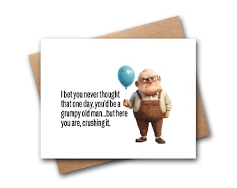 Funny Birthday Card | 50th Birthday Card | 1976 Card | 60th Birthday Card | Funny Getting Older Card | Funny 60th Gift | Grumpy Old Man