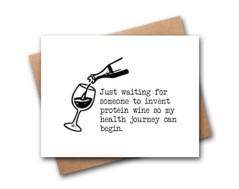 Funny Life Quotes Card | Funny Wine Card | Funny Greeting Cards | Just Because Cards | Friendship Cards | Funny Card For Friend