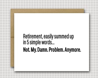 Funny Retirement Card | Funny Retired Card | Happy Retirement Card | Funny Boss Card | Boss Card | Coworker Card | Funny Coworker Card