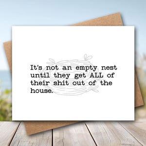 Funny Empty Nester Card | Kid Leaving Home, College Humor Greeting (4.25" x 5.5")