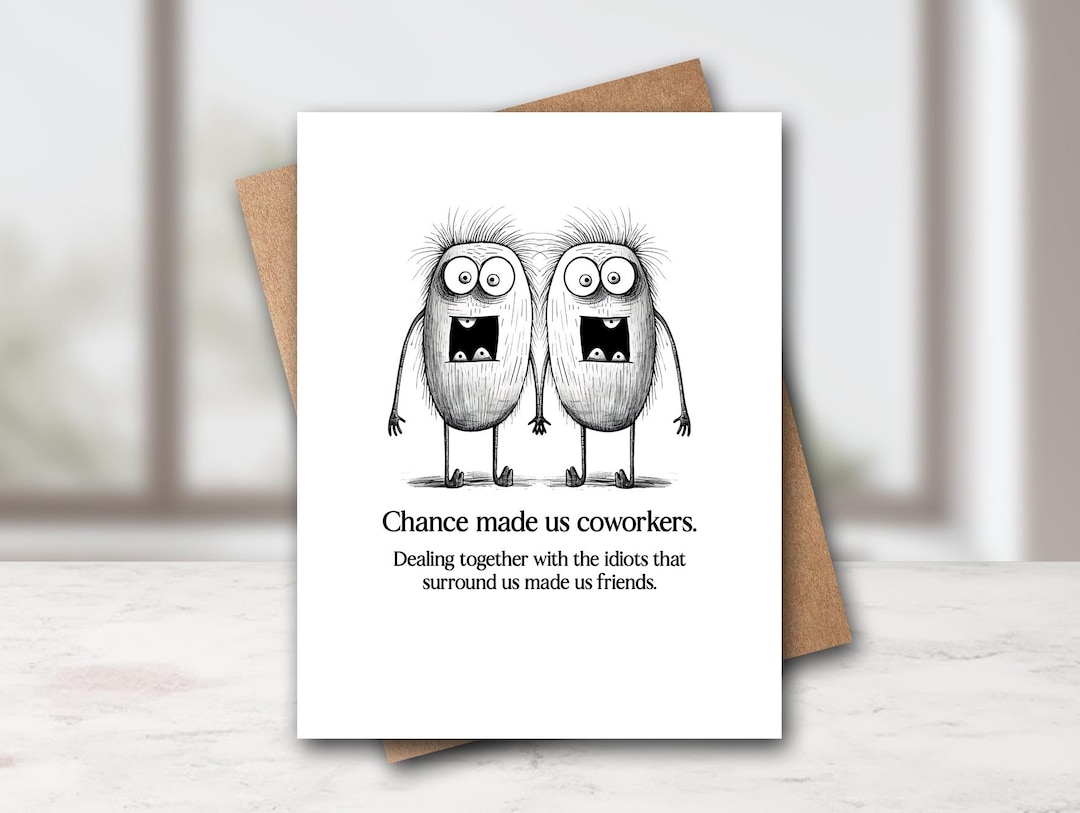 Small Cards Rude Co Worker Funny Coworker Card: Sarcastic Workplace Card - Etsy
