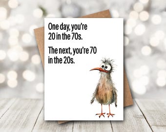 Funny 70th Birthday Card | 70th Birthday Card | Dad Birthday Card | Brother Birthday Card | Funny Getting Older | Bird Birthday Card