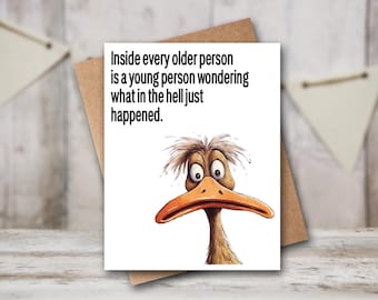 Funny Birthday Card | 50th Birthday Card | 1975 Card | 60th Birthday Card | Funny Getting Older Card | Funny 50th Birthday Gift | Duck Card