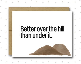 Over The Hill | Funny 50th Birthday Card | 50th Card | Funny Getting Older Card | 50th Birthday Card | Husband 50th | Old Af Card