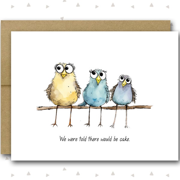 Bird Birthday Card | Funny Bird Birthday Card | Bird Lover Card | Bird Card | Bird Pun | Bird Lover Card | Birthday Cake Card | Birdie Card