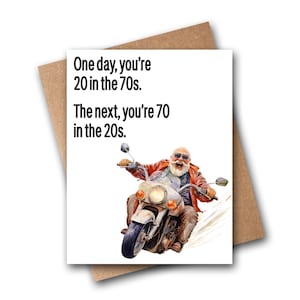 Funny 70th Birthday Card | 70th Birthday Card | Dad Birthday Card | Brother Birthday Card | For Him | Funny Getting Older | Motorcycle Card