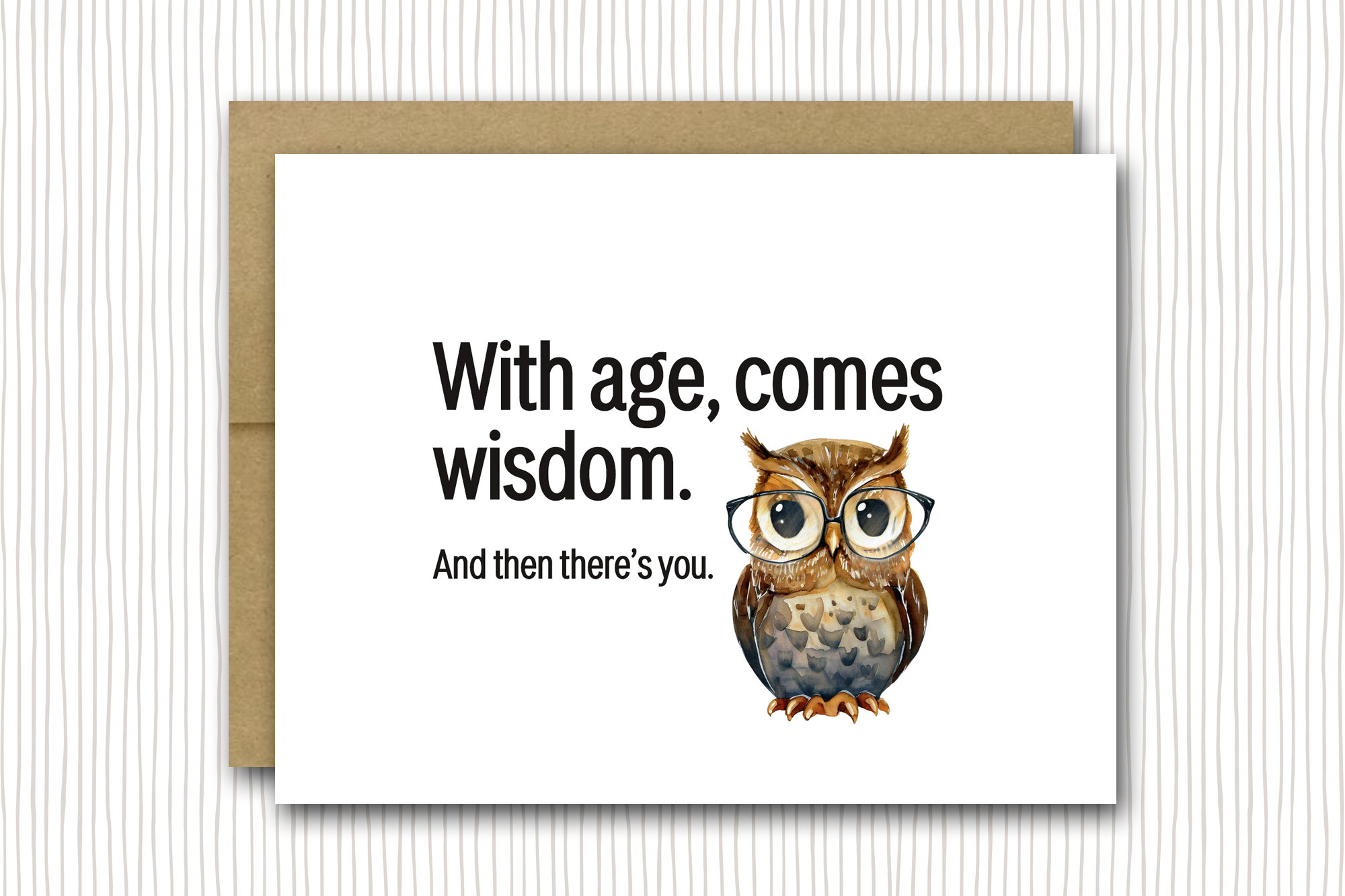 Funny Owl Birthday Card | Funny Getting Older Card | Funny 50th Birthday | Funny 40th Birthday | 60t
