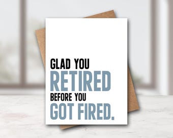 Funny Retirement Card | Funny Coworker Card | Retirement Gift | Retirement Cards | Funny Coworker Cards
