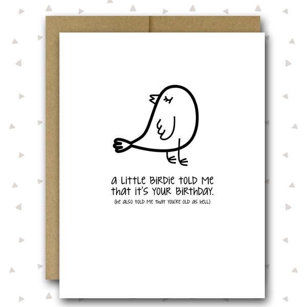 A Little Birdie Told Me Card | Birthday Card For Her | Birthday Card For Him | Funny Birthday Card | Bird Birthday Card | Funny Bird Card