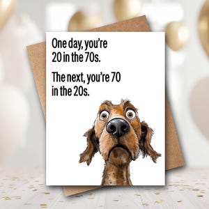Funny 70th Birthday Card | 70th Birthday Card | Funny Dog Birthday Card | Dad Birthday Card | Brother Birthday Card | Funny Getting Older