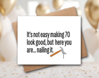 Funny 70th Birthday Card | 70th Birthday Card | 70th Birthday Gift | Happy 70th Card | Funny Birthday Card | Pun Birthday Card