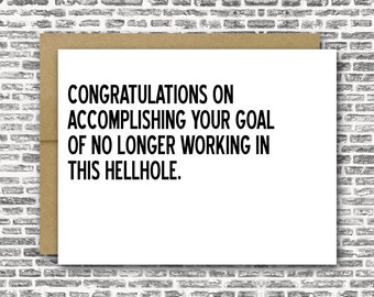 Congratulations Retirement Card | Retirement Card | Funny Retirement Card | Funny Work Card | Boss Card | Funny Boss | Funny Coworker Card