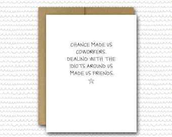Chance Made Us Coworkers | Funny Coworker Card | Funny Retirement Card | Retirement Card | Funny Work Card | Funny Boss Card | Coworker Card