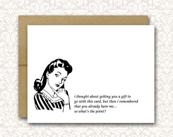 Funny Birthday Card For Husband | Retro Birthday Card | Funny Birthday Card | Vintage Birthday Card | You Already Have Me | Boyfriend Card