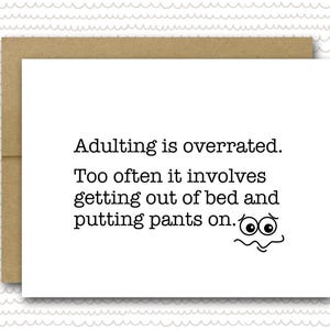 Funny Adulting Card | Funny Best Friend Card | Friendship Card | Friend Card | Funny Card For Friend | Funny Friend Card | Rude Cards
