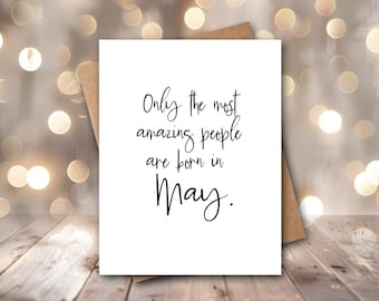 May Birthday Card | Funny Birthday Card | Birthday Card | Sister Birthday Card | Friend Birthday Card | All The Cool People | May Card