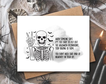 Funny Halloween Card | Halloween Card | Happy Halloween Card | Trick Or Treat | Skeleton Card | Halloween Card Coworker | Funny Holiday Card