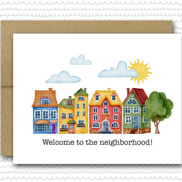 Welcome To The Neighborhood Card | Housewarming Card | New Home Card | New House Card | Welcome Neighbor Card | New Home Gift Basket Card