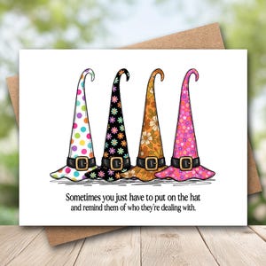 Funny Support Card I Thinking Of You Card | Inspirational Card | Mental Health Card | Just Because Card | Friendship Card | Put On The Hat