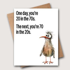 Funny 70th Birthday Card | 70th Birthday Card | Dad Birthday Card | Brother Birthday Card | Funny Getting Older | Bird Birthday Card