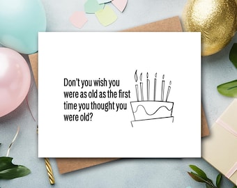 Funny Birthday Card | Funny Getting Older | Wish Card | Funny 50th Birthday | Funny 40th Birthday | 60th Birthday Card | Friend Birthday