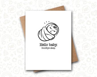 Funny New Baby Card | Funny Baby Shower Card | Hello Baby | New Baby Card | Baby Shower Gift | Funny Gift For New Mom | New Mom Card