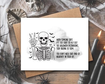 Funny Halloween Card | Halloween Card | Happy Halloween Card | Trick Or Treat | Skeleton Card | Halloween Card Coworker | Funny Holiday Card