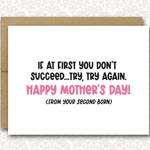 Funny Mother's Day Card | Mother's Day Card | From Middle Child | Funny Card For Mom | Mothers Day Card | Funny Gift For Mom | Second Born