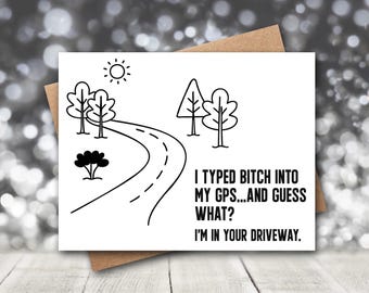I Typed Bitch Card | Funny Life Quotes Card | Funny Friend Card | Funny Best Friend Card | Funny Friendship Card | My Favorite Bitch