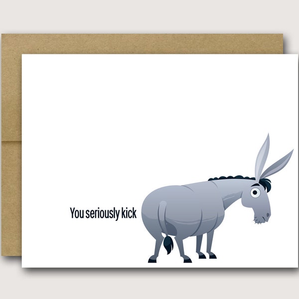 Funny Thank You Card | Ass Card | Thank You Card | Funny Thank You Card | Donkey Card | Donkey Ass | Funny Friend Card | Thanks Card