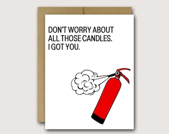 Funny 50th Birthday Card | Funny 40th Birthday Card | Funny Birthday Card | Fire Birthday | Candles Birthday | Rude Birthday Card