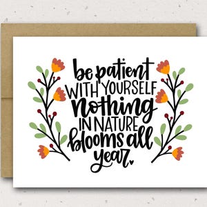 Inspirational Card | Encouragement Card For Friend | Inspirational Quote Card | Positive Quote Card | You Are Amazing Card | Be Patient