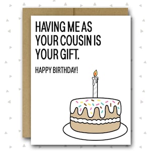 Cousin Birthday Card | Funny Cousin Card | Birthday Cake Cousin Card | Birthday Card For Cousin | 5 Star Card | Cousin Card | Family Card