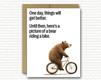 Funny Encouragement Card | Support Card | Get Well Card | Sorry Card | Sympathy Card | Sorry Pun Card | Bear Card | Cheer Up Card