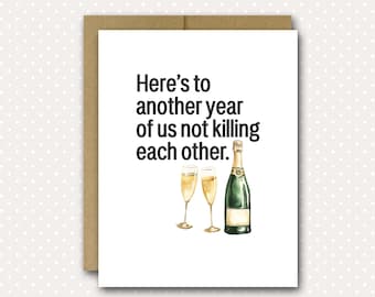 Funny Anniversary Card For Husband | Funny Anniversary Card | Funny Wedding Card | Sarcastic Love Card | Anniversary Card | Champagne Toast