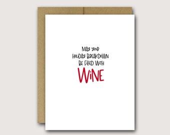 Funny Christmas Card | Personalized Christmas Card | Holiday Breakdown Card | Funny Holiday Card | Holiday Card | Christmas Card | Red Wine