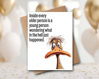 Funny Birthday Card | 50th Birthday Card | 1975 Card | 60th Birthday Card | Funny Getting Older Card | Funny 50th Birthday Gift | Duck Card