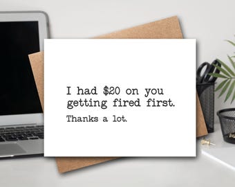 Funny Retirement Card | Congratulations On Leaving Your Job Card | Good Luck | Retirement Card | Funny Work Card | Boss | Funny Coworker