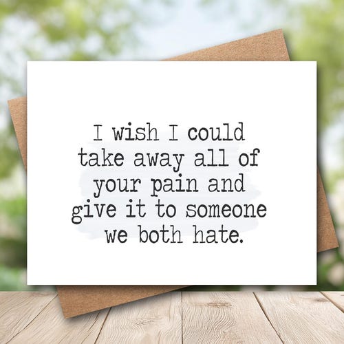 Friend Support Card I Wish I Could | Thinking Of You Card | Inspirational Card | Mental Health Card | Just Because Card | Friendship Card