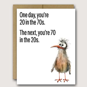 Funny 70th Birthday Card | 70th Birthday Card | Dad Birthday Card | Brother Birthday Card | Funny Getting Older | Bird Birthday Card