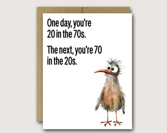 Funny 70th Birthday Card | 70th Birthday Card | Dad Birthday Card | Brother Birthday Card | Funny Getting Older | Bird Birthday Card