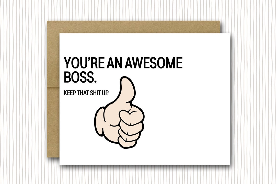 Boss Birthday Card Boss Card Funny Boss Card Awesome Boss Card Keep