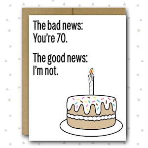 Funny 70th Birthday Card | 70th Birthday Card | 70th Birthday Card | Happy 70th Card | Funny Birthday Card | Funny Card For Friend