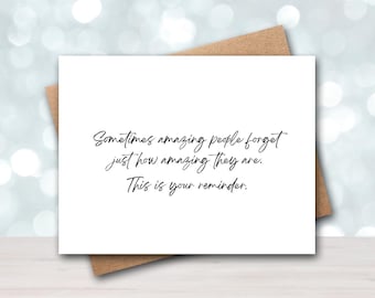Amazing Card | Inspirational Card | Inspirational Quote Card | Positive Quotes Card | Encouragement Card For Friend | You Are Amazing Card