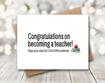Funny Teacher Graduation Card | New Teacher Congrats Card | Teacher Card | School Card | Funny Teacher Card | Teacher Grad | 2026 Graduation