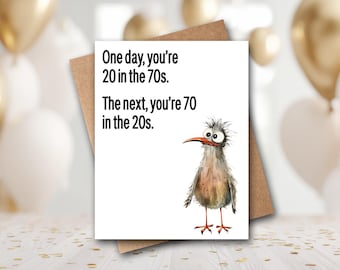Funny 70th Birthday Card | 70th Birthday Card | Dad Birthday Card | Brother Birthday Card | Funny Getting Older | Bird Birthday Card