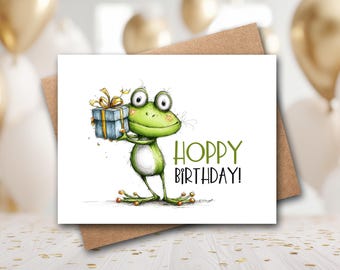 Funny Frog Birthday Card | Frog Birthday Card | Funny Birthday Card | Card For Frog Lover | Frog Card | Hoppy Birthday Card | Frog Gift
