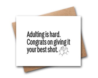 Funny Card For Friend | Adulting Funny | Funny Coworker Card | Support Card | Friendship Card | Encouragement Card | Just Because Card